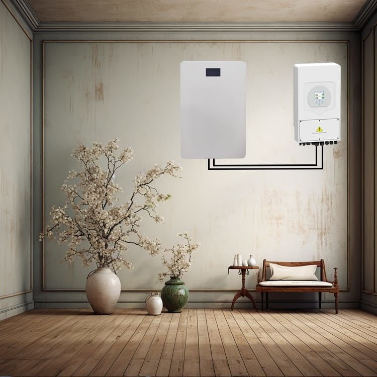 5.12kwh Hybrid Solar Wall Mount Lifepo4 Baterai All In One Untuk Perumahan